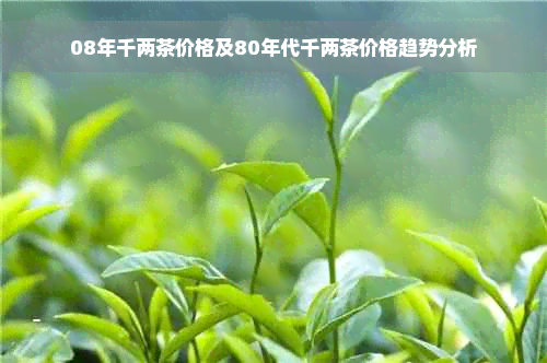 08年千两茶价格及80年代千两茶价格趋势分析