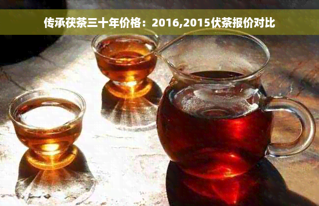 传承茯茶三十年价格：2016,2015伏茶报价对比