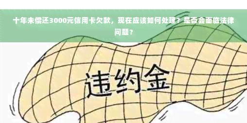 十年未偿还3000元信用卡欠款，现在应该如何处理？是否会面临法律问题？