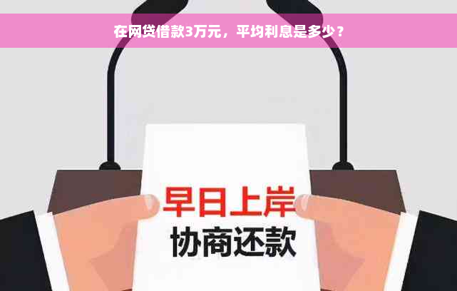 在网贷借款3万元，平均利息是多少？