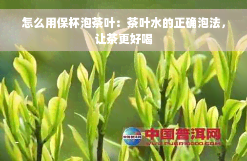 怎么用保杯泡茶叶：茶叶水的正确泡法，让茶更好喝