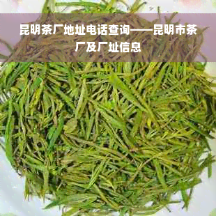 昆明茶厂地址电话查询——昆明市茶厂及厂址信息