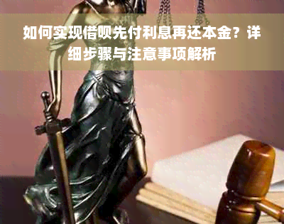 如何实现借呗先付利息再还本金？详细步骤与注意事项解析