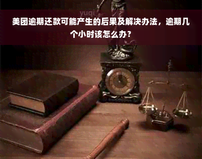 美团逾期还款可能产生的后果及解决办法，逾期几个小时该怎么办？