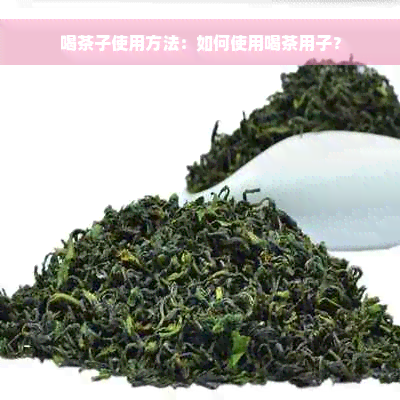 喝茶子使用方法：如何使用喝茶用子？