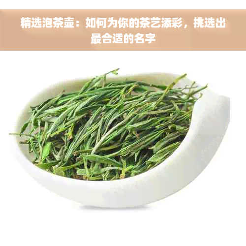 精选泡茶壶：如何为你的茶艺添彩，挑选出最合适的名字