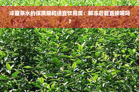 冷藏茶水的保质期和适宜饮用度：解冻后能直接喝吗？