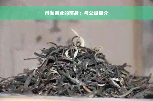 番顺茶业的前身：与公司简介