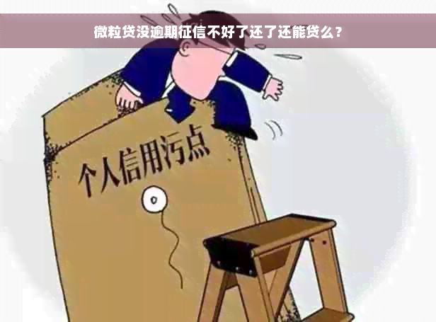 微粒贷没逾期征信不好了还了还能贷么？