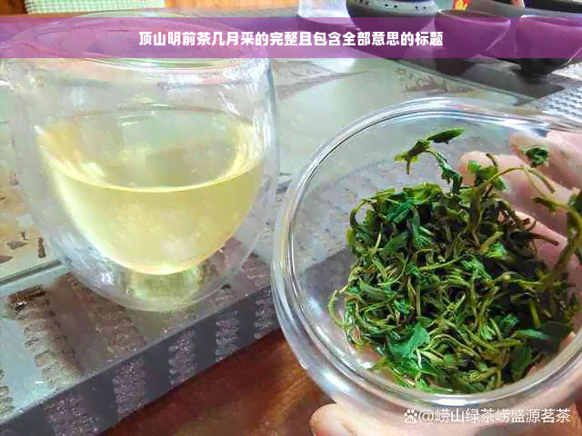 顶山明前茶几月采的完整且包含全部意思的标题