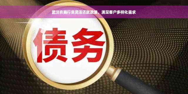 武汉农商行实灵活还款政策，满足客户多样化需求