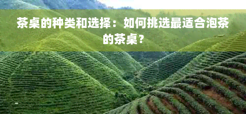 茶桌的种类和选择：如何挑选最适合泡茶的茶桌？