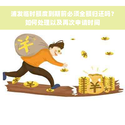 浦发临时额度到期前必须全额归还吗？如何处理以及再次申请时间