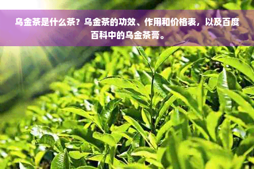 乌金茶是什么茶？乌金茶的功效、作用和价格表，以及百度百科中的乌金茶膏。