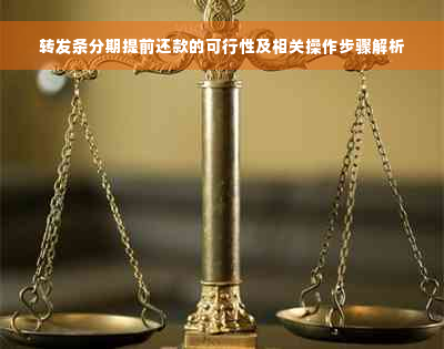 转发条分期提前还款的可行性及相关操作步骤解析