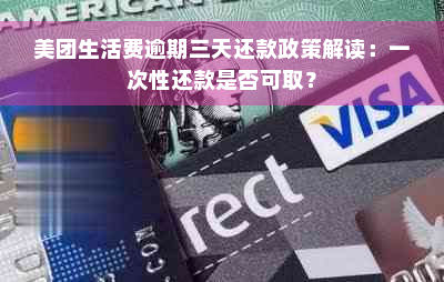 美团生活费逾期三天还款政策解读：一次性还款是否可取？