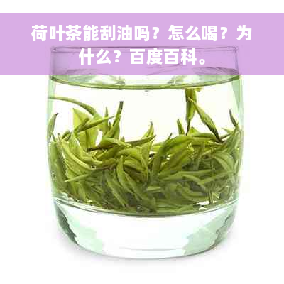 荷叶茶能刮油吗？怎么喝？为什么？百度百科。