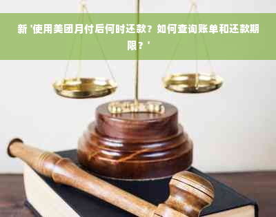 新 '使用美团月付后何时还款？如何查询账单和还款期限？'