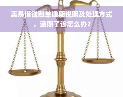 美易借钱账单逾期说明及处理方式，逾期了该怎么办？