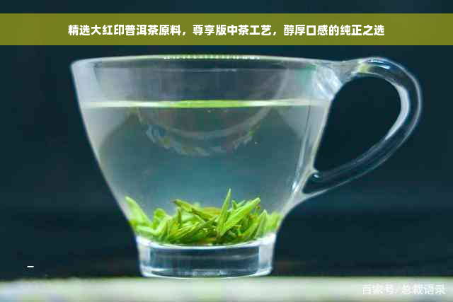 精选大红印普洱茶原料，尊享版中茶工艺，醇厚口感的纯正之选