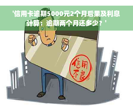 '信用卡逾期5000元2个月后果及利息计算：逾期两个月还多少？'