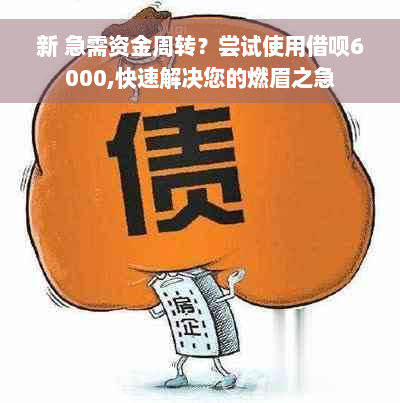 新 急需资金周转？尝试使用借呗6000,快速解决您的燃眉之急