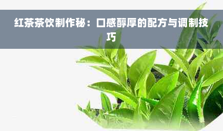 红茶茶饮制作秘：口感醇厚的配方与调制技巧