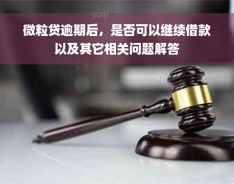 微粒贷逾期后，是否可以继续借款以及其它相关问题解答