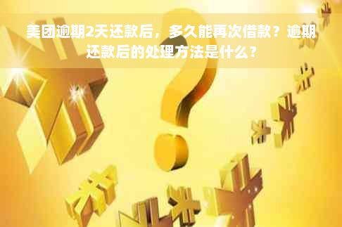 美团逾期2天还款后，多久能再次借款？逾期还款后的处理方法是什么？