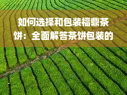 如何选择和包装福鼎茶饼：全面解答茶饼包装的要点与技巧