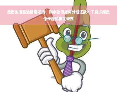 美团生活费逾期后还清，剩余款项如何分期还款？了解详细操作步骤和相关规定