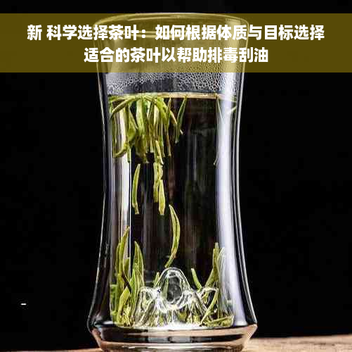 新 科学选择茶叶：如何根据体质与目标选择适合的茶叶以帮助排毒刮油