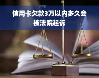 信用卡欠款3万以内多久会被法院起诉