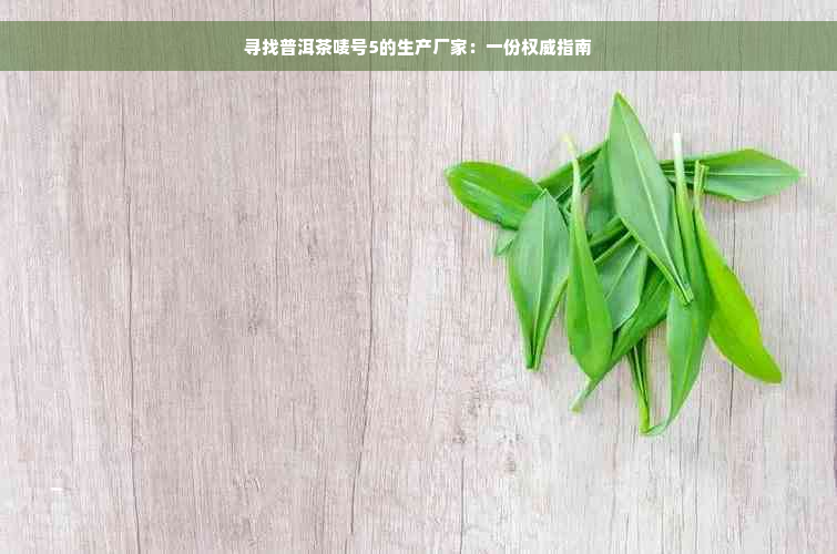 寻找普洱茶唛号5的生产厂家：一份权威指南