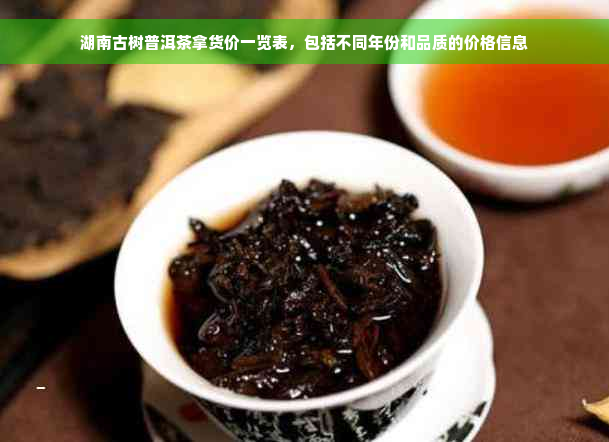 湖南古树普洱茶拿货价一览表，包括不同年份和品质的价格信息