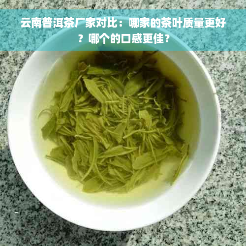 云南普洱茶厂家对比：哪家的茶叶质量更好？哪个的口感更佳？