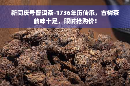 新同庆号普洱茶-1736年历传承，古树茶韵味十足，限时抢购价！