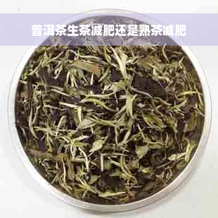 普洱茶生茶减肥还是熟茶减肥