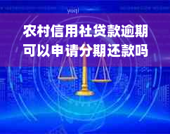 农村信用社贷款逾期可以申请分期还款吗