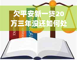 欠平安新一贷20万三年没还如何处理