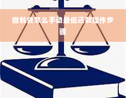 微粒贷怎么手动更低还款操作步骤