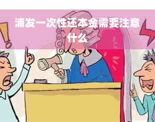 浦发一次性还本金需要注意什么