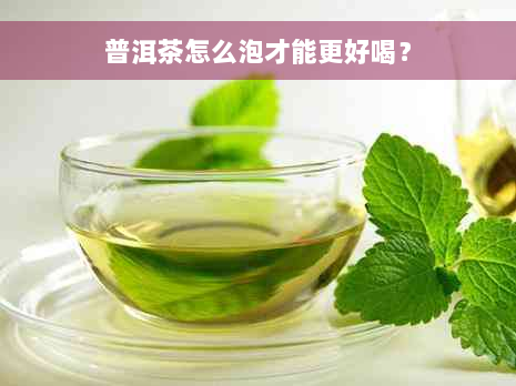 普洱茶怎么泡才能更好喝？