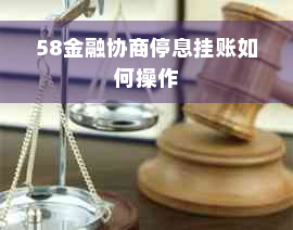 58金融协商停息挂账如何操作