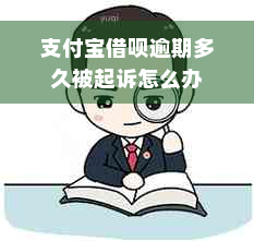 支付宝借呗逾期多久被起诉怎么办