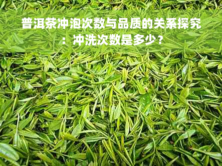 普洱茶冲泡次数与品质的关系探究：冲洗次数是多少？