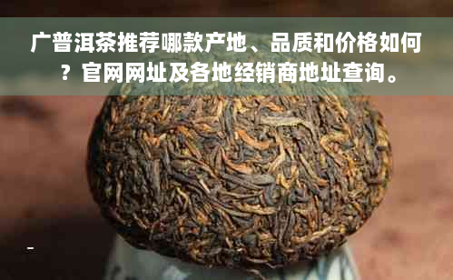 广普洱茶推荐哪款产地、品质和价格如何？官网网址及各地经销商地址查询。