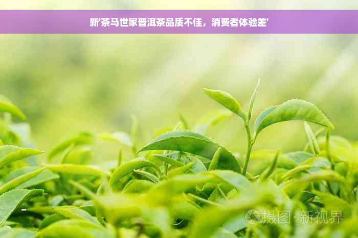 新'茶马世家普洱茶品质不佳，消费者体验差'